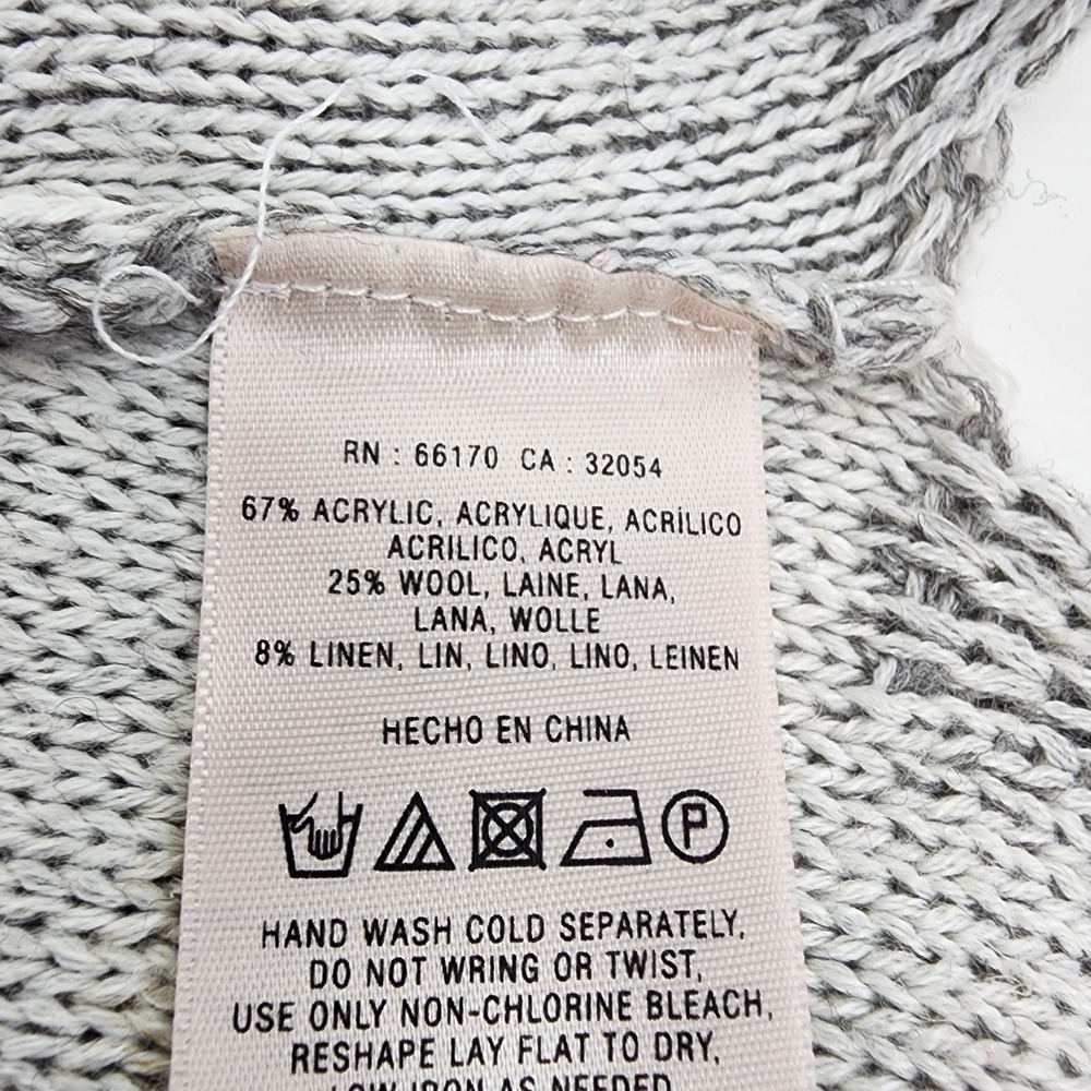 Anthropologie Far Away From Close Women's M Boho Lightweight Hooded Linen Wool - Picture 7 of 10